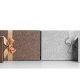 Schöne braune und silberne Geschenke getrennt auf weißem Hintergrund