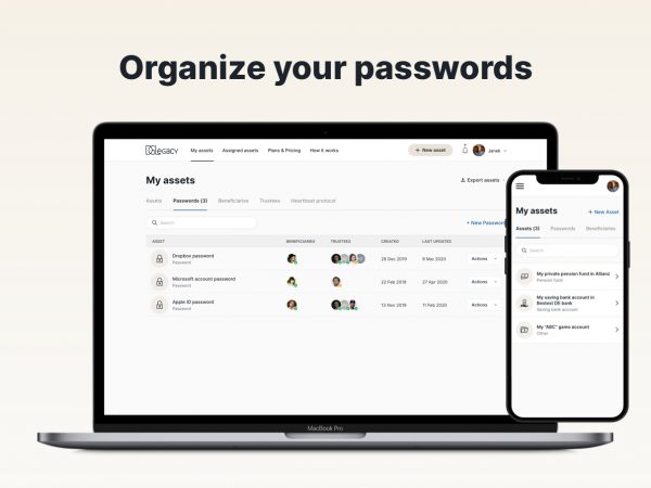 DGLegacy - So organisieren Sie Ihre Passwörter